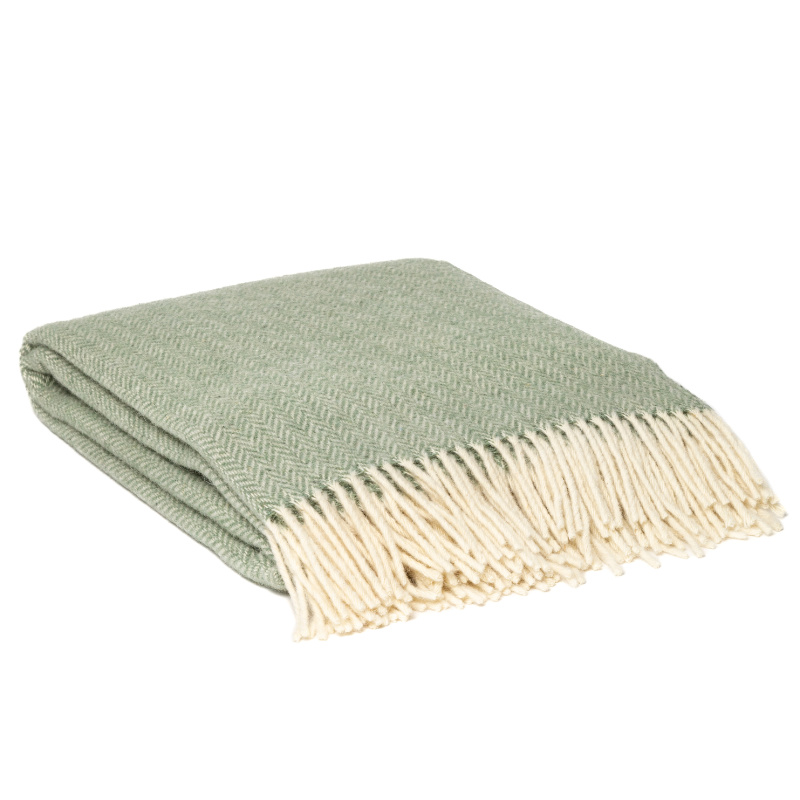 WOOOL Plaid - ZELANDIA Lichtgroen (Schuin) WOOOL Plaid - ZELANDIA (Lichtgroen) - Afbeelding 1