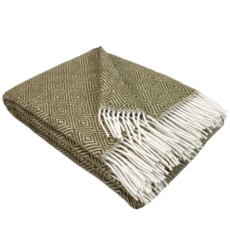 Helsinki Wollen Plaid - STOCKHOLM - Olijfgroen (140x200cm) - Afbeelding 1