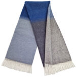 Wollen Plaid - COMO - Donkerblauw-Blauw-Lichtblauw (140x200cm) - Afbeelding 2