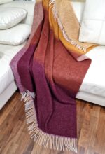 Wollen Plaid - COMO - Donkerrood-Terracotta-Okergeel (140x200cm) - Afbeelding 3