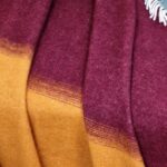 Wollen Plaid - COMO - Groen-Donkerrood-Okergeel (140x200cm) - Afbeelding 4