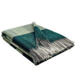 Wollen Plaid - NAPOLI - Groen-Lichtgroen-Grijs (140x200cm)