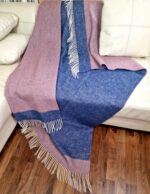 Wollen Plaid - VENICE - Blauw-Roze (140x200cm) - Afbeelding 2