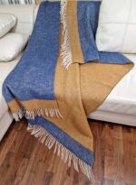 Wollen Plaid - VENICE - Okergeel-Blauw (140x200cm) - Afbeelding 2