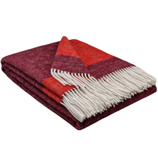 Wollen Plaid - VENICE - Rood-Donkerrood (140x200cm)