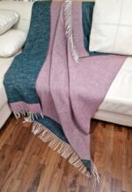 Wollen Plaid - VENICE - Roze-Groen (140x200cm) - Afbeelding 2