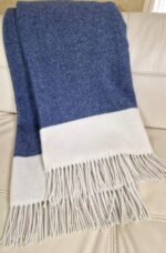 Kasjmier Wollen Plaid - VILNIUS - Blauw (140x200cm) - Afbeelding 2