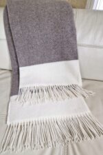 Kasjmier Wollen Plaid - VILNIUS - Bruin (140x200cm) - Afbeelding 2