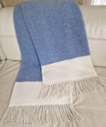 Kasjmier Wollen Plaid - VILNIUS - Lichtblauw (140x200cm) - Afbeelding 2