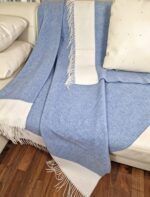 Kasjmier Wollen Plaid - VILNIUS - Lichtblauw (140x200cm) - Afbeelding 4