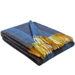 Wollen Plaid - PARIS - Blauw-Multicolor (140x200cm)