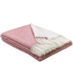 Wollen Plaid - VIENNA - Roze-Wit (140x200cm)