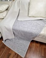 Wollen Deken - COPENHAGEN - Lichtgrijs-Wit (150x200cm) - Afbeelding 2