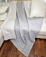 Wollen Deken - COPENHAGEN - Lichtgrijs-Wit (150x200cm) - Afbeelding 3