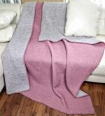 Wollen Deken - COPENHAGEN - Roze-Lichtgrijs (150x200cm) - Afbeelding 2