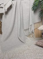 Kasjmier Wollen Plaid - KAUNAS - Beige Grijs (140x200cm) - Afbeelding 2