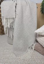 Kasjmier Wollen Plaid - KAUNAS - Beige Grijs (140x200cm) - Afbeelding 4