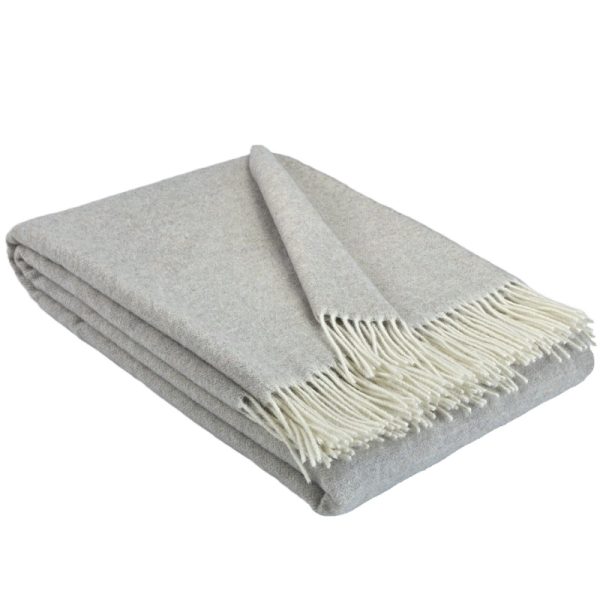 Kasjmier Wollen Plaid - KAUNAS - Beige Grijs (140x200cm)