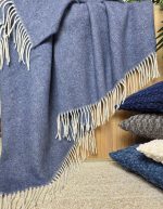 Kasjmier Wollen Plaid - KAUNAS - Blauw (140x200cm) - Afbeelding 2