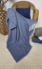 Kasjmier Wollen Plaid - KAUNAS - Blauw (140x200cm) - Afbeelding 3