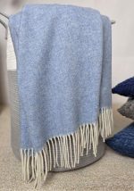 Kasjmier Wollen Plaid - KAUNAS - Lichtblauw (140x200cm) - Afbeelding 4