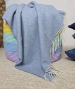 Kasjmier Wollen Plaid - KAUNAS - Lichtblauw (140x200cm) - Afbeelding 5