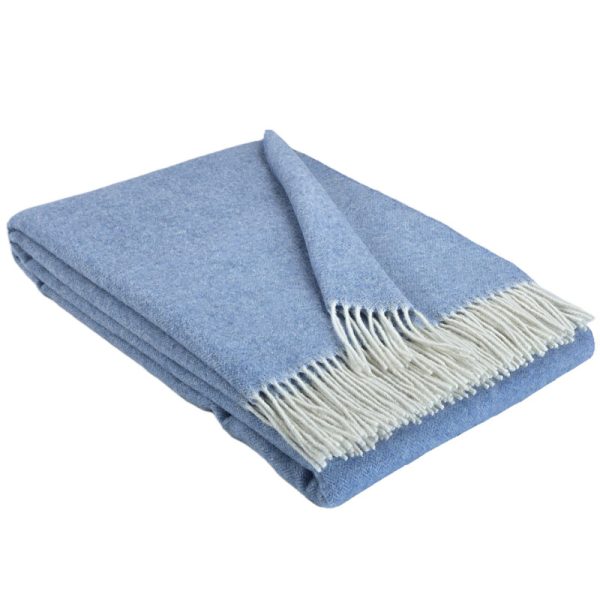 Kasjmier Wollen Plaid - KAUNAS - Lichtblauw (140x200cm)