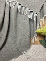 Kasjmier Wollen Plaid - KAUNAS - Olijfgroen (140x200cm) - Afbeelding 2