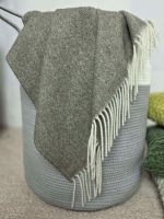 Kasjmier Wollen Plaid - KAUNAS - Olijfgroen (140x200cm) - Afbeelding 6