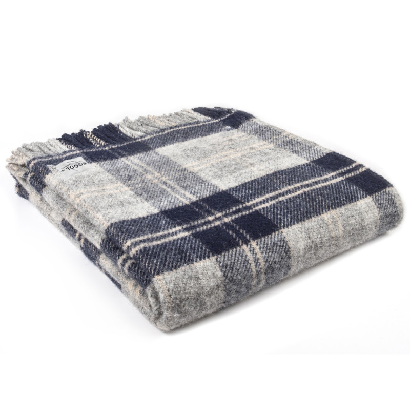 Navy Bannockbane Main WOOOL Plaid - TARTAN (Navy Bannockbane) - Afbeelding 1