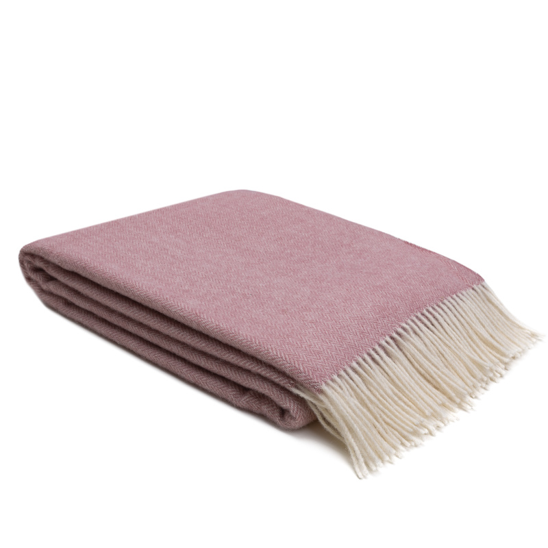 WOOOL Plaid - ZELANDIA Roze (Schuin) WOOOL Plaid - ZELANDIA (Roze) - Afbeelding 1